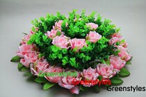 Wedding car rose disc simulation rose flower plate round flower ball high imitation wedding supplies rose decoration