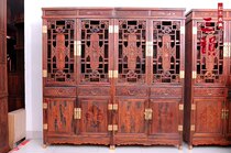 Mahogany furniture Chinese antique all solid wood bookcase red sour branch bookcase bookshelf clear combination bookcase