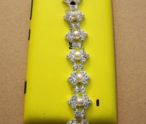 Hand stitched pearl clothes decoration rhinestone chain diy wedding dress belt waist chain sweater collar decoration drill strip