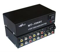 AV audio and video distributor MT-104AV 4 ports AV distributor three Lotus audio and video distributor 1 in 4 out