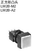 Square convex head type LW2B-M2C6M instantaneous screw terminal Japan idec Izumi push button switch