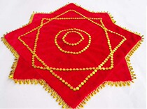 Thickened cross square gold velvet handkerchief dance supplies two-person dancer silk flower octagonal scarf