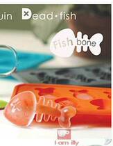 Fun shape silicone ice grid fish bone type fun ice box food grade silicone material ice box