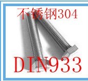 Stainless steel hexagon screw external hexagon Bolt M6 * L 100 only