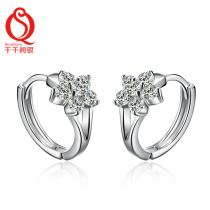  Qianqian Que silver S925 silver ear buckle female Korean fashion earrings earrings earrings women earrings elegant temperament