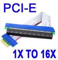 Spot 25cm PCI-E 1X go 16X graphics adapter cable 1X PCI-E go 16X conversion line