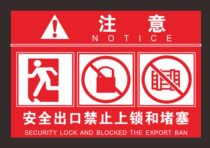 Fire fire door safety signs Safety exits are strictly prohibited from locking and blocking no locking labels