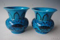 Yuan peacock blue glaze blue flower Mandarin duck Lotus