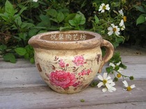 American country pottery flower European style old vintage countertop vase pot Foreign trade export pottery vase