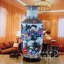 Jingdezhen ceramic vase Eighteen arhats high-end living room large floor-to-ceiling decorations New house ornaments