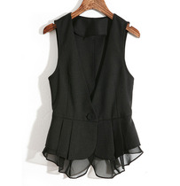 Vest womens trend 2021 summer Korean womens clothing thin and wild spring and autumn thin black suit vest waistcoat