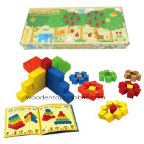 Wooden Elementary School Cube Gabe Cube Teaching Aids Children Space Imaginary Building Blocks Drawings 2 5CM