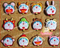 (Xinxin cat) non-cut non-woven DIY Doraemon 12 Zodiac mobile phone screen wipe pendant