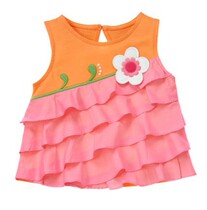 US buy back Gymboree goldbaby girl sleeveless top pleated skirt small flowers