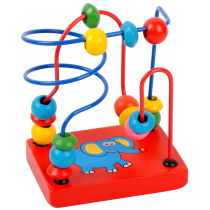 Boutique low price baby elephant around bead rack baby beaded children wooden wooden educational toy 0-1-2-3 years old