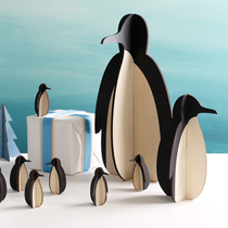 Simple space Christmas decoration Christmas Penguin ornaments Christmas gift window Nordic Christmas layout