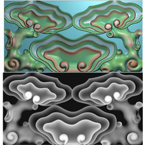 Computer engraving figure relief map gray-scale map Ganoderma lucidum master chair Middle Hall backrest size 220*114