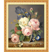 Precision Printed Cross Stitch Peony Flowers New Living Room Painting Diamond Cross Embroidered Oil Painting Vase Flower Restaurant Series