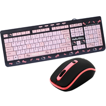 Cartoon Wireless Mouse Wired Keyboard Suit Cute Girls Silent Mute Usb Keyrat Notebook Desktop