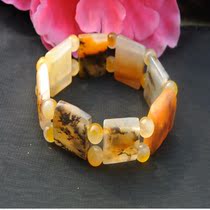 Yunnan Huanglong jade bracelet water grass flower boutique jewelry Road pass hand string bracelet jade bracelet mens and womens models