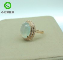 (Xing Family Workshop) Emerald Egg Noodle Ring Personality Custom K Gold Inlays 102075