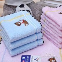 Gold high-end teddy bear baby childrens pure cotton absorbent square towel saliva towel household kindergarten 24X24