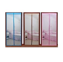 Summer striped jacquard lace flower border mosquitoes and flies magnetic soft yarn curtain folding screen window sand door