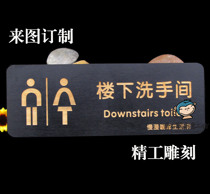 Customized wooden house number toilet sign warning sign direction personalized wood carving room sign custom