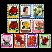 Foreign Stamps: 243 New Zealands Queens Flower Flower Letter on Fancy Random Hair 10