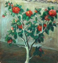 Original Oil Painting 50X60 Scenic Writing Garden Small View Oil Painting Painting Mountain Tea Flower Oil Painting Original Decorative Painting