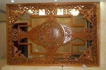 Wooden plaque wood board carved screen carved partition craft plaque TV background wall