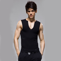 Pure cotton mens sleeveless vests mens fashion tight mens vest-style summer youth bots bottom sweatshirt set to do
