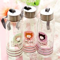 Special price outlet cute mug small bear water glass creative tea cup with hand cup of glass with hand carrying transparent mug