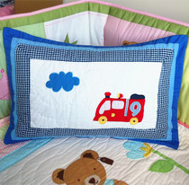 New pillowcase Single pillowcase Adult children cotton thickened quilted padded pillowcase cotton blue car