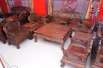 Redwood furniture Laos big red sour branch solid wood sofa flying throne carved classical Chinese living room furniture