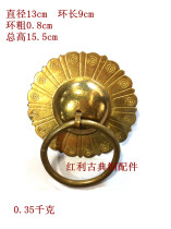 Chinese imitation ancient retro gate door solid wood door handle pure bronze lion head handle beast head door ring bronze handle accessory