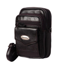 Gold coral leather cowhide men wear belt fanny pack mobile phone bag small shoulder bag Cross-bag satchel bag