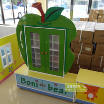 Kindergarten special cup holder wooden cup holder combination cartoon fire board baking paint Cup cabinet with door