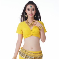  Every day special belly dance clothing strap top vest practice clothing Dance clothing Crystal cotton strap short sleeve