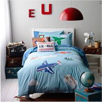 New cotton bedding Bed four-piece set Cotton kit Mens childrens quilt cover sheets three-piece set plane around