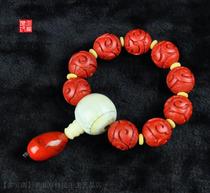 Yanjing eight must gifts non-legacy old goods natural lacquer lacquerware pick red handmade lacquer wood tire old bead bracelet