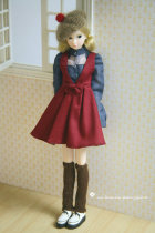 Gaga hand-dark red bow strap skirt momomoko Blythe Arawood jerryberry fr