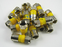 Full copper waterproof extrusion type F head wired set-top box joint 75-5 RG6 Inform F head two-four universal