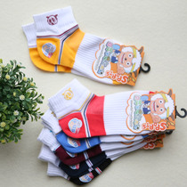 (Five pairs)Boys and girls socks Medium and large children spring and autumn pure cotton sports socks Youth thin cotton socks