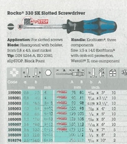 Germany WERA330 series reinforced shape slotted anti-slip screwdriver 3 5*75mm 105000-105014