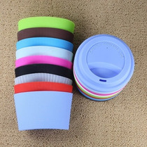 Personality cups Anti-slip thermal insulation cover Ceramic Creative Mark Cup water glass cover Silicone Cup Cover