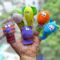 Outer Single Tiger Elephant Snake River Horse Goat Monkey Finger Puppet Toys Parent-child Finger Game Props
