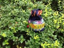 Ethnic characteristic bag embroidered womens bag crossbody portable casual bag change key bag blue cloth bag