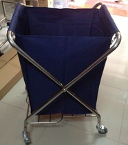  X-shaped linen car Room service car Stainless steel x-shaped folding collection car Garage car folding cleaning car trolley