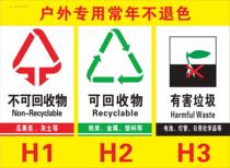 Custom-made trash can stickers waste sorting management logo stickers non-recyclable trash can stickers